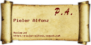 Pieler Alfonz névjegykártya